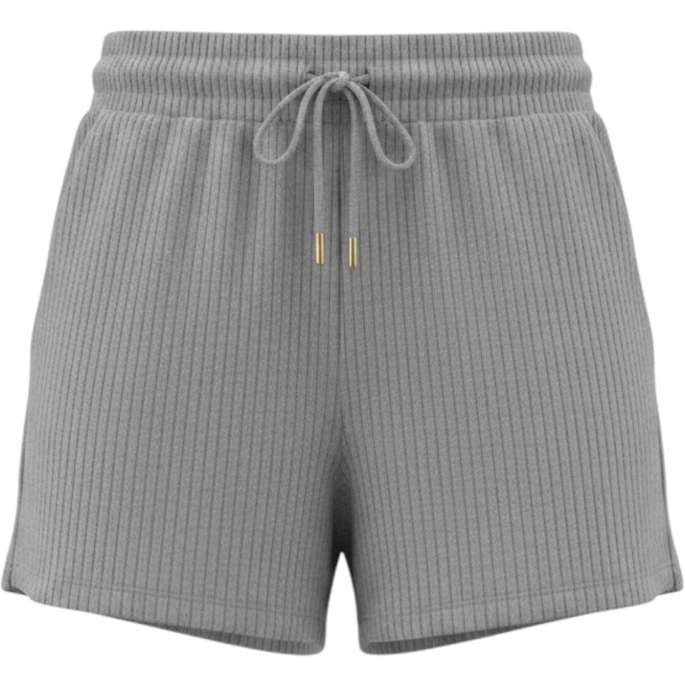 Grey Lab Loungewear Knit Shorts Light Heather Grey Ribbed Drawstring JJ953P M
